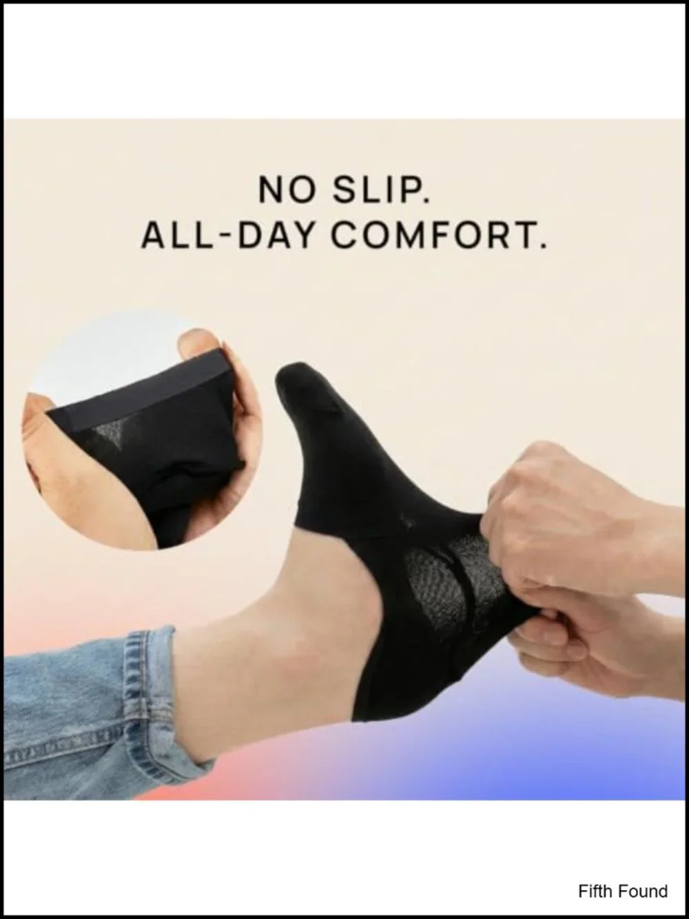 Organic Cotton No Show Socks 4-Pack No Slip Silicone Grip